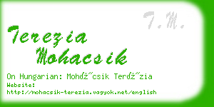 terezia mohacsik business card